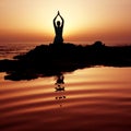 Sunset Yoga Royalty Free Stock Photo