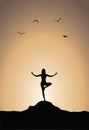 Sunset yoga poster