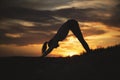 Sunset Yoga Posture Royalty Free Stock Photo