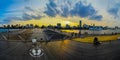 Sunset from Yokohama Universitys Bridge Royalty Free Stock Photo