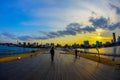 Sunset from Yokohama Universitys Bridge Royalty Free Stock Photo