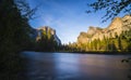 Sunset at Yosemite National park,California,usa. Royalty Free Stock Photo
