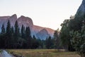 Sunset in the Yosemite Valley, Yosemite National Park Royalty Free Stock Photo