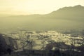 Sunset at Yuanyang Rice Terraces - Unesco World Heritage Site Royalty Free Stock Photo