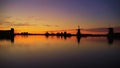 Sunset on Zaanse Schans Royalty Free Stock Photo