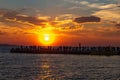 Sunset in Zadar old town Royalty Free Stock Photo