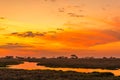 Sunset in zambia Royalty Free Stock Photo