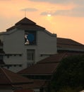 Sunsets behind the building ..