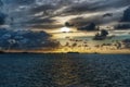 Sunsets in Bermuda with darks clouds Royalty Free Stock Photo