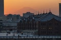 Sunsets ove the skyline of Yokohama, Japan.