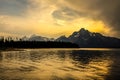 Sunset on Colter Bay in Grand Yeton National Park in Wyoming