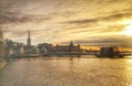 Sunsets in Stockholm Royalty Free Stock Photo