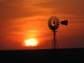 Sunsets and windmills Royalty Free Stock Photo
