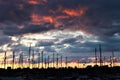 Sunsetting behind Aberystwyth Marina with a beautiful atmospheric sky