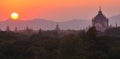 Sunsetting over bagan,myanmar(burma) Royalty Free Stock Photo