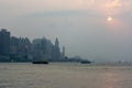 Sunsetting over Hong Kong cityscape Royalty Free Stock Photo