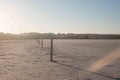 Sunsetting over a salt covered wetland