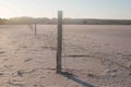 Sunsetting over a salt covered wetland