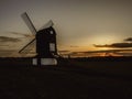 Sunsetting over Pitstone windmill Ivinhoe landmark Royalty Free Stock Photo