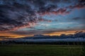 Sunsetwith cloud cover in summer heat