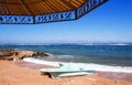 Sunshade on the beach, shade on sand. Coastline of The Red Sea i