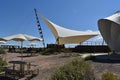 Sunshade in the desert of Arizona, USA. The sunshade is white