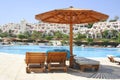 Sunshade and hotel pool