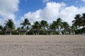 Sunshade Shelters on Sandy Beach Royalty Free Stock Photo