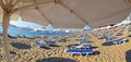 Sunshades at Sunny beach, Bulgaria Royalty Free Stock Photo
