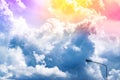 Sunshine the blue sky with cloud blurry background. Using wallpaper or background for nature, natural, and refreshing. Royalty Free Stock Photo