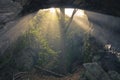 Sunshine into cave