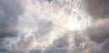 Sunshine and cloudy sky. Dramatic storm gray clouds on sky Royalty Free Stock Photo