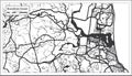 Sunshine Coast Australia City Map in Black and White Color. Outline Map