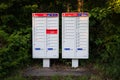 Sunshine Coast, B.C. - 07.11.20. - Canada Post outdoor letterbox mailboxes for rural community residents to pick up and drop of Royalty Free Stock Photo