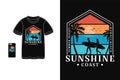 Sunshine coast t shirt design silhouette retro vintage style