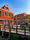 Sunshine day near canal in venice Royalty Free Stock Photo