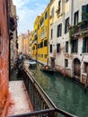 Sunshine day near canal in venice