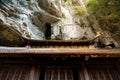 Sunshine hitting the ancient wooden temple roof at the Bich Dong Pagoda, Tam Coc Royalty Free Stock Photo