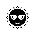 Black solid icon for Sunshine, sub and sunlight Royalty Free Stock Photo