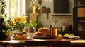 Sunshine Kitchen Breakfast Scene Royalty Free Stock Photo