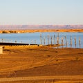 sunshine in the lake yellow desert of morocco sand and dune Royalty Free Stock Photo