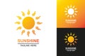 sunshine logo set colorful style for summer emblem Royalty Free Stock Photo