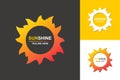 Sunshine logo set for eco company, summer emblem, Royalty Free Stock Photo