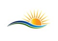 Sunshine Logo in Waves Vector Illustration