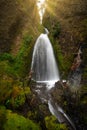 Sunshine over Wahkeena Falls at Columbia River Gorge, Oregon