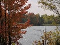 Sunshine Peeking Through Gray Skies at the Lake