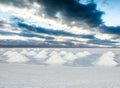 Sunshine scenery of Salar de Uyuni in Bolivia