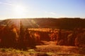 Sunshine scenic autumn landscape.