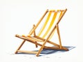 Sunshine Serenity: The Perfect Yellow-Striped Beach Deck Chair