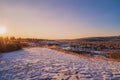 Sunshine Sky Over A Wintry Park Royalty Free Stock Photo